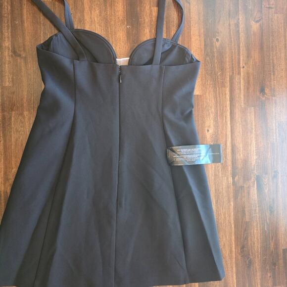 NWT BCBGMaxAzria Mini Dress 10 Bustier Mesh Insert Scuba Crepe Sleeveless - Picture 2 of 8